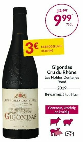 Intermarché Gigondas cru du rhône les nobles dentelles rood aanbieding