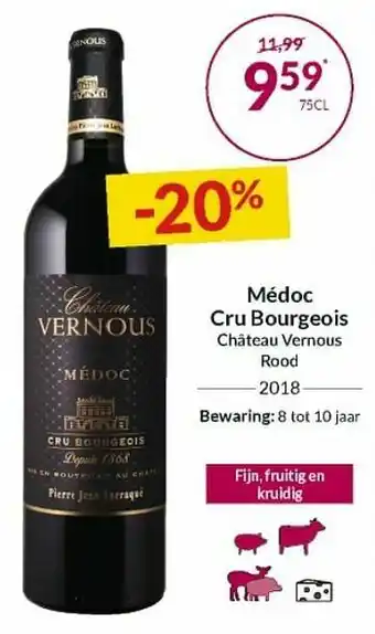 Intermarché Médoc cru bourgeois château vernous rood 2018 aanbieding