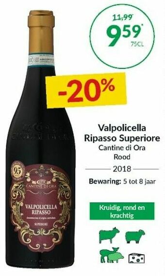 Intermarché Valpolicella ripasso superiore cantine di ora rood 2018 aanbieding