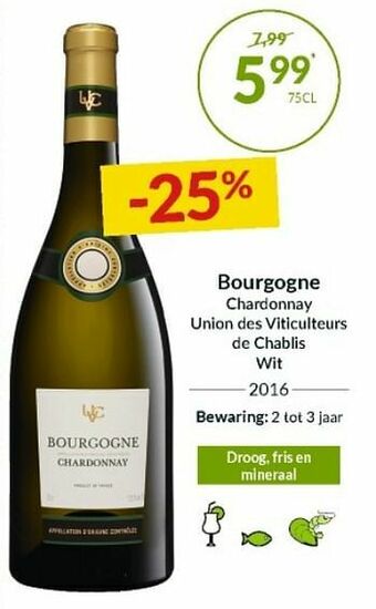 Bourgogne chardonnay union des viticulteurs de chablis wit