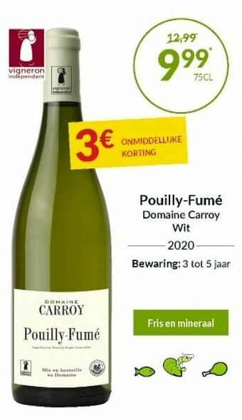 Intermarché Pouilly-fumé domaine carroy wit aanbieding
