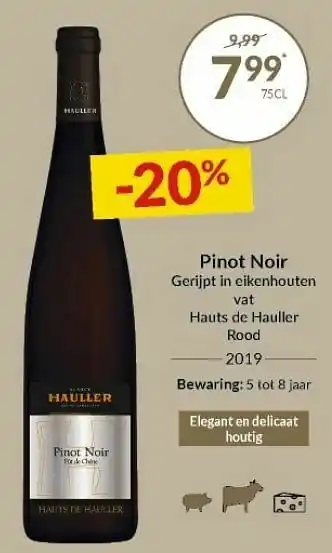 Intermarché Pinot noir gerijpt in eikenhouten vat hauts de hauller rood aanbieding