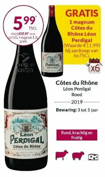 Côtes du rhône léon perdigal rood 2019