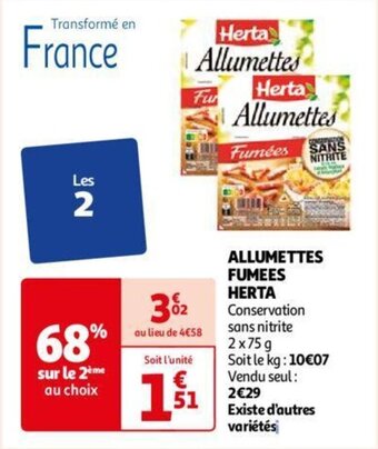 Auchan ALLUMETTES FUMEES HERTA aanbieding