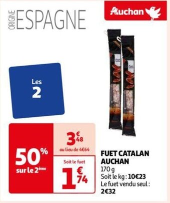 Auchan FUET CATALAN AUCHAN 170 g aanbieding