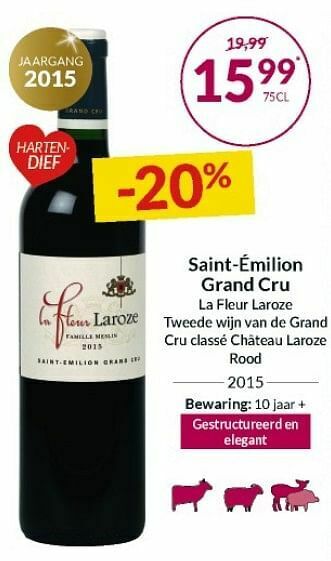 Intermarché Saint-émilion grand cru la fleur laroze tweede wijn van de grand cru classé château laroze rood aanbieding