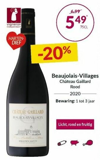 Intermarché Beaujolais-villages château gaillard rood aanbieding