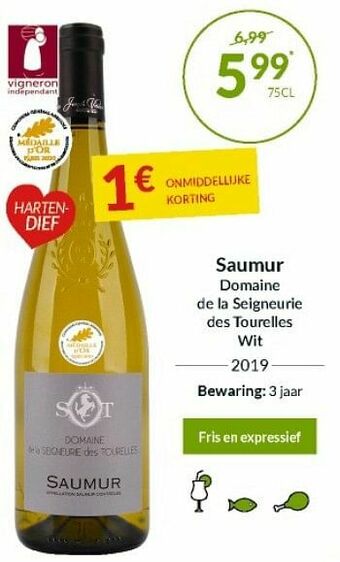 Intermarché Saumur domaine de la seigneurie des tourelles wit aanbieding