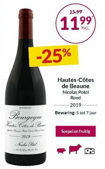 Intermarché Hautes-côtes de beaune nicolas potel rood aanbieding