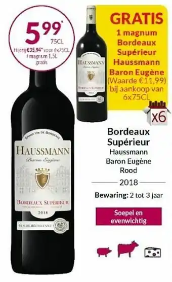 Intermarché Bordeaux supérieur haussmann baron eugène rood 2018 aanbieding