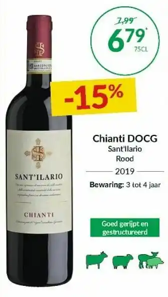 Intermarché Chianti docg sant`llario rood 2019 aanbieding