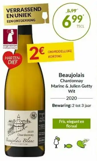 Intermarché Beaujolais chardonnay marine + julien gutty wit aanbieding