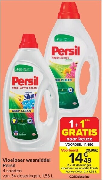 Carrefour Vloeibaar wasmiddel persil aanbieding
