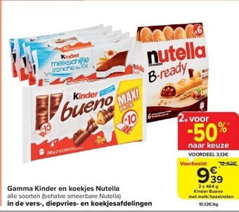 Carrefour Gamma kinder en koekjes nutella aanbieding