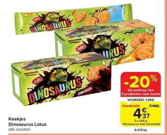 Carrefour Koekjes dinosaurus lotus aanbieding