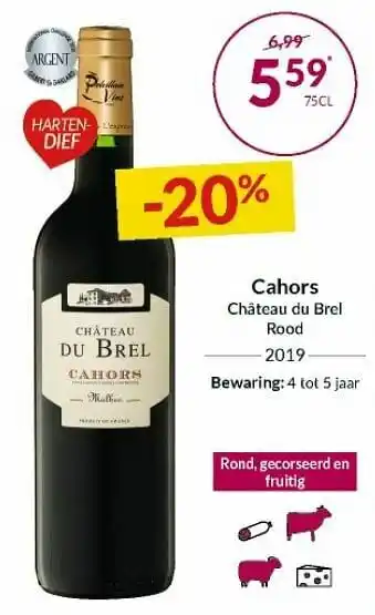 Intermarché Cahors château du brel rood 2019 aanbieding