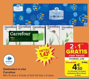Carrefour Zakdoeken in etui carrefour aanbieding