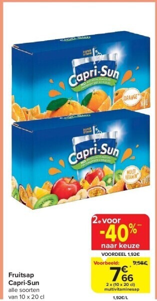 Carrefour Fruitsap capri-sun aanbieding