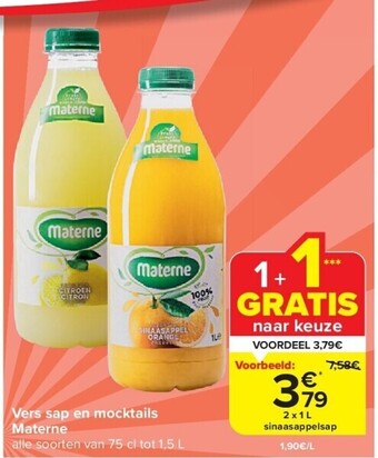 Carrefour Vers sap en mocktails materne aanbieding