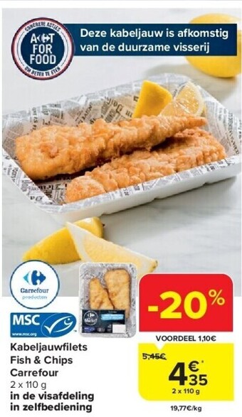 Carrefour Kabeljauwfi lets fish & chips carrefour aanbieding