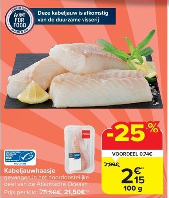 Carrefour Kabeljauwhaasje aanbieding