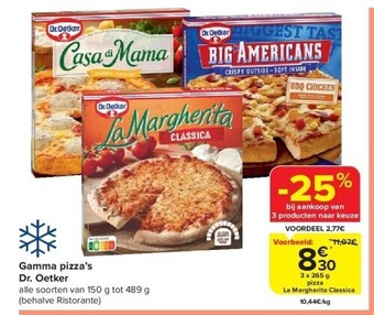 Carrefour Gamma pizza’s dr. oetker aanbieding