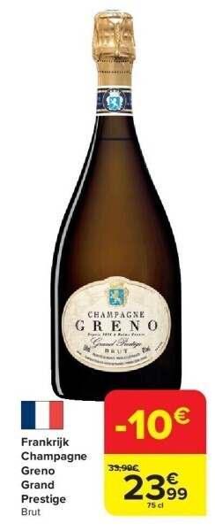 Carrefour Frankrijk champagne greno grand prestige aanbieding