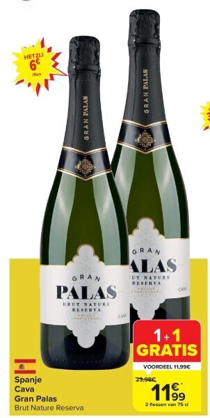 Carrefour Spanje cava gran palas aanbieding