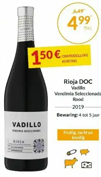 Intermarché Rioja doc vadillo vendimia seleccionada rood 2019 aanbieding