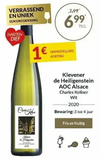 Intermarché Klevener de heiligenstein aoc alsace charles kellne wit aanbieding