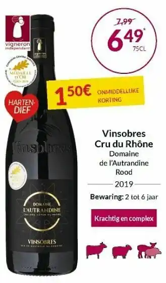 Intermarché Vinsobres cru du rhône domaine de l`autrandine rood aanbieding