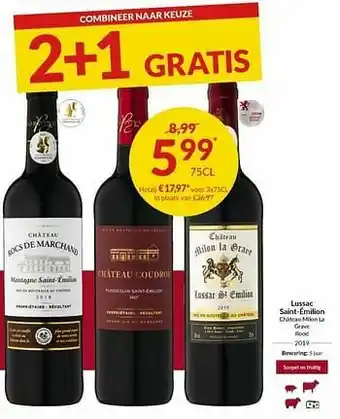 Intermarché Lussac saint- émilion château milon la grave rood aanbieding