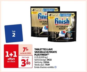 TABLETTES LAVE VAISSELLE ULTIMATE PLUS FINISH(¹) X 25 (0.305 kg)