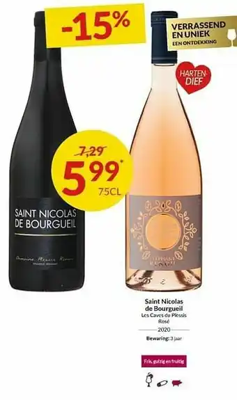 Intermarché Saint nicolas de bourgueil les caves du plessis rosé aanbieding