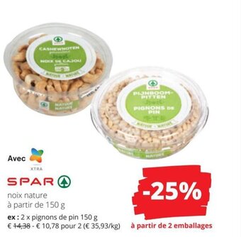 Spar noix nature à partir de 150 g x2 aanbieding
