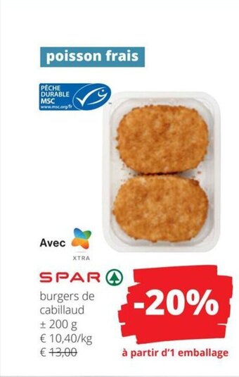 burgers de cabillaud 200g