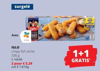 Spar IGLO crispy fish sticks 336 g aanbieding