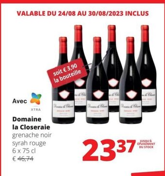 Spar Domaine la Closeraie grenache noir syrah rouge 6 x 75 cl aanbieding