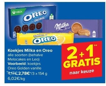Carrefour Koekjes milka en oreo aanbieding