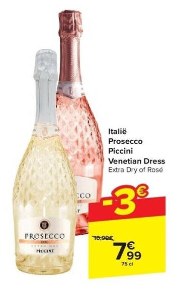 Carrefour Italië prosecco piccini venetian dress aanbieding