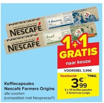 Koffi ecapsules nescafé farmers origins