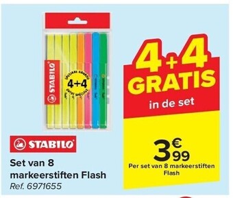 Set van 8 markeerstiften flash