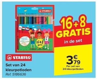 Carrefour Set van 24 kleurpotloden aanbieding