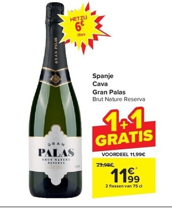 Carrefour Spanje cava gran palas aanbieding