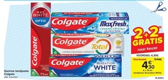 Carrefour Gamma tandpasta colgate aanbieding