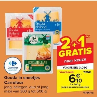 Carrefour Gouda in sneetjes carrefour aanbieding