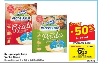 Carrefour Set geraspte kaas vache bleue aanbieding