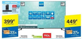 Carrefour Tcl uhd 4k qled tv 50c635a aanbieding