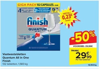 Carrefour Vaatwastabletten quantum all in one finish aanbieding