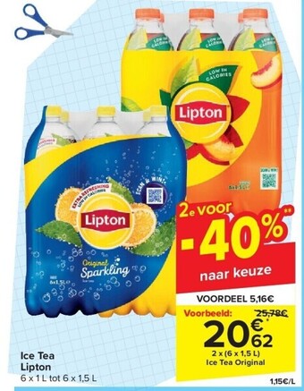 Carrefour Ice tea lipton aanbieding